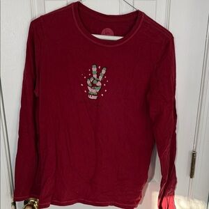 Life Is Good Red Long Sleeve Tee